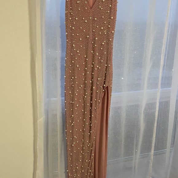 Embellished Long Maxi Dress with High Slit - Picture 6 of 7